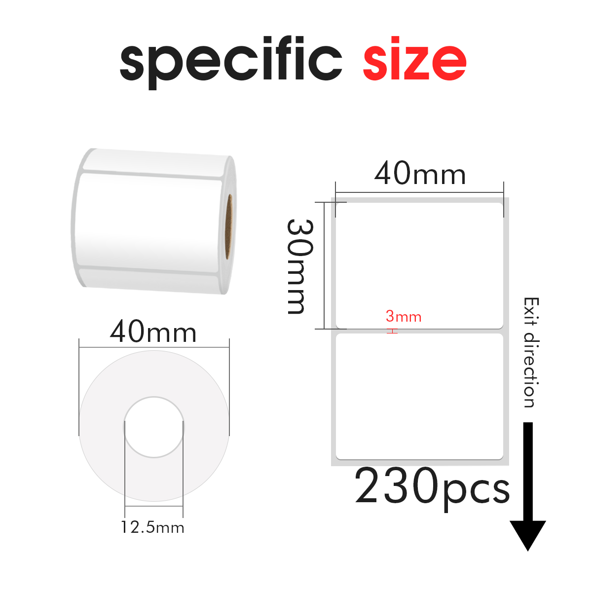 40mmX30mm Colorful Thermal Labels