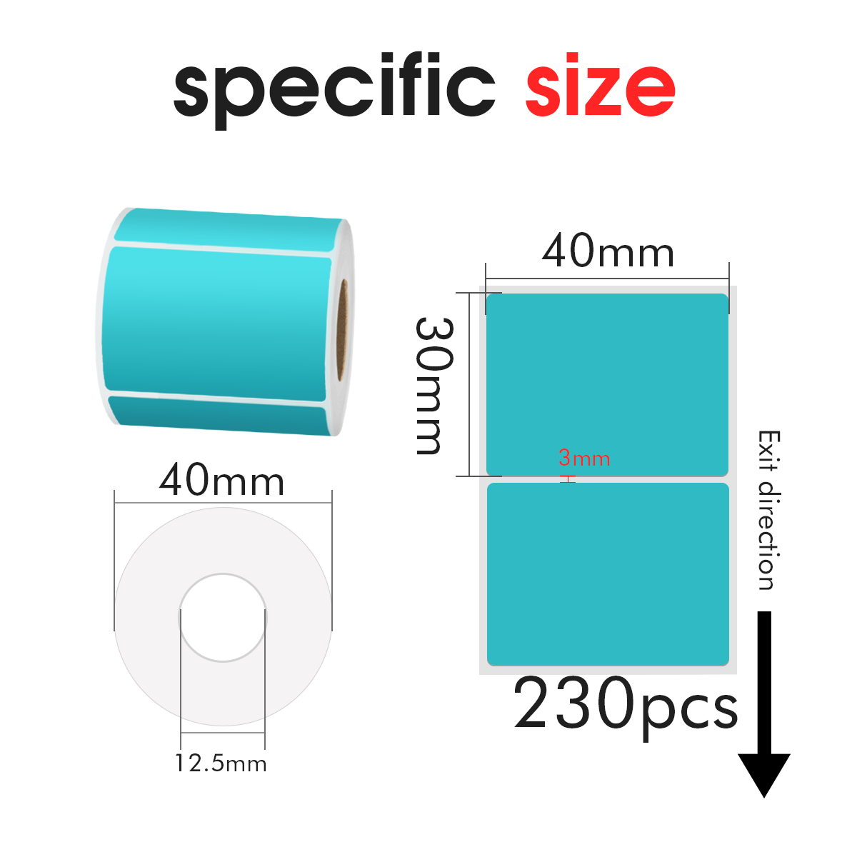 40mmX30mm Colorful Thermal Labels