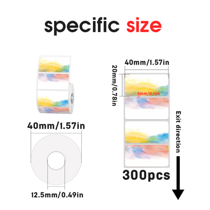 40mmX20mm Thermal Labels Core diameter 12.5mm