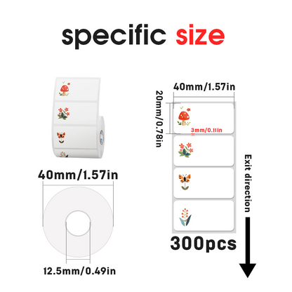 40mmX20mm Thermal Labels Core diameter 12.5mm