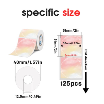 Rainbow Gradient Printing Thermal Labels 12.5mm Core iameter