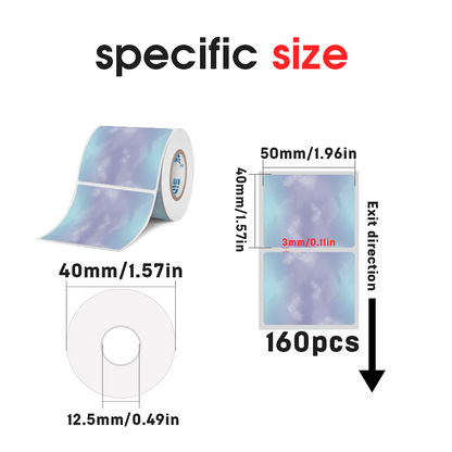 Rainbow Gradient Printing Thermal Labels 12.5mm Core iameter